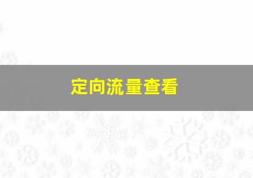 定向流量查看