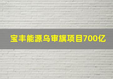 宝丰能源乌审旗项目700亿