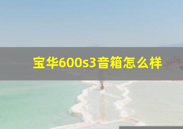 宝华600s3音箱怎么样