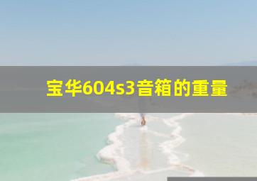 宝华604s3音箱的重量