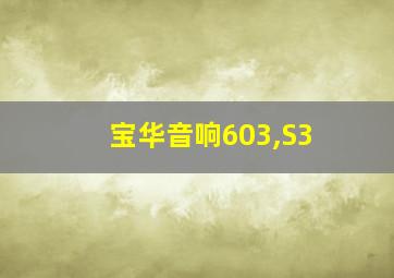 宝华音响603,S3