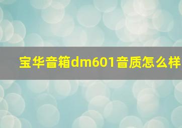 宝华音箱dm601音质怎么样