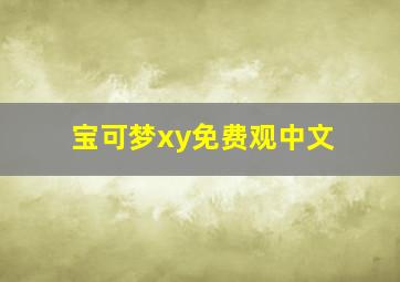 宝可梦xy免费观中文