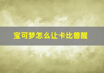 宝可梦怎么让卡比兽醒