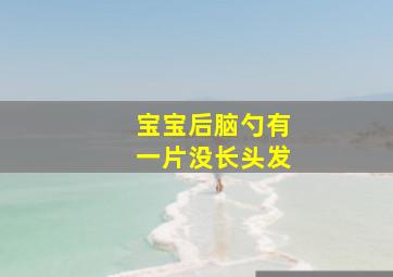 宝宝后脑勺有一片没长头发