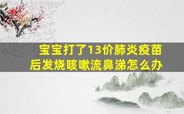 宝宝打了13价肺炎疫苗后发烧咳嗽流鼻涕怎么办