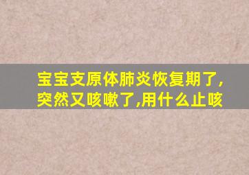 宝宝支原体肺炎恢复期了,突然又咳嗽了,用什么止咳