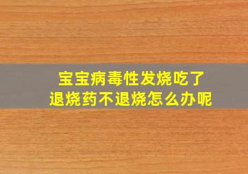 宝宝病毒性发烧吃了退烧药不退烧怎么办呢