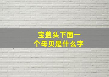 宝盖头下面一个母贝是什么字