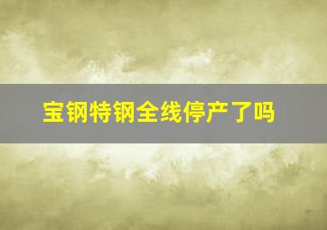 宝钢特钢全线停产了吗