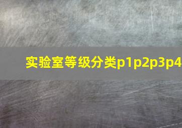 实验室等级分类p1p2p3p4