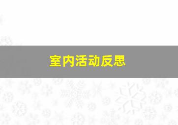 室内活动反思