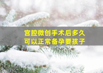 宫腔微创手术后多久可以正常备孕要孩子