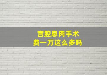 宫腔息肉手术费一万这么多吗