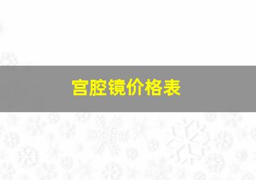 宫腔镜价格表