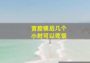 宫腔镜后几个小时可以吃饭