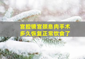 宫腔镜宫颈息肉手术多久恢复正常饮食了