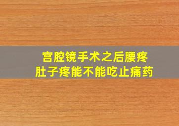 宫腔镜手术之后腰疼肚子疼能不能吃止痛药