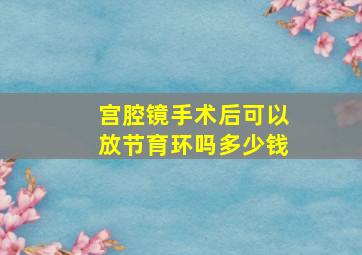 宫腔镜手术后可以放节育环吗多少钱