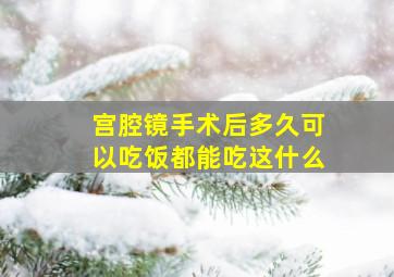 宫腔镜手术后多久可以吃饭都能吃这什么