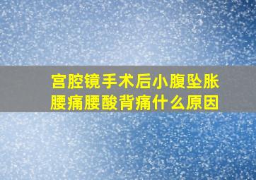 宫腔镜手术后小腹坠胀腰痛腰酸背痛什么原因