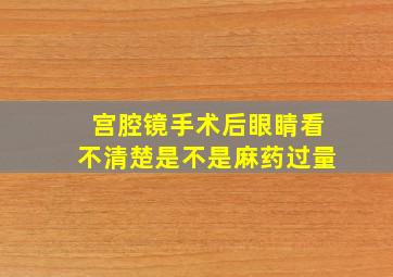 宫腔镜手术后眼睛看不清楚是不是麻药过量