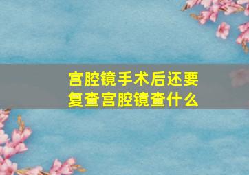 宫腔镜手术后还要复查宫腔镜查什么