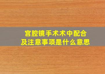 宫腔镜手术术中配合及注意事项是什么意思