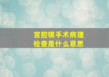 宫腔镜手术病理检查是什么意思