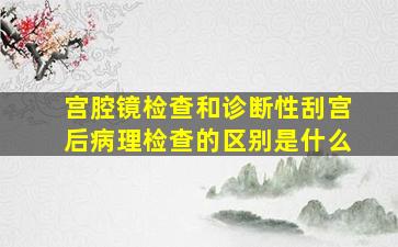 宫腔镜检查和诊断性刮宫后病理检查的区别是什么