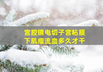 宫腔镜电切子宫粘膜下肌瘤流血多久才干