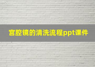 宫腔镜的清洗流程ppt课件