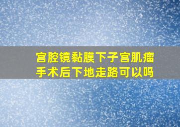 宫腔镜黏膜下子宫肌瘤手术后下地走路可以吗