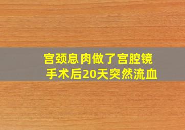 宫颈息肉做了宫腔镜手术后20天突然流血