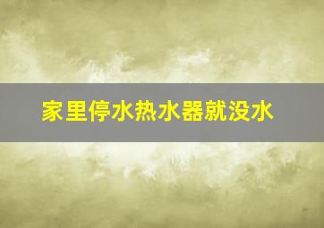 家里停水热水器就没水