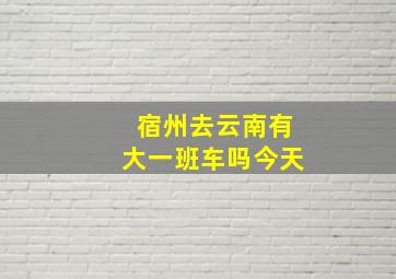 宿州去云南有大一班车吗今天