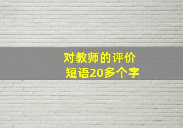 对教师的评价短语20多个字