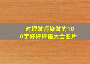 对理发师染发的100字好评评语大全图片