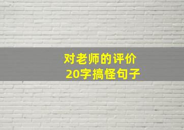 对老师的评价20字搞怪句子