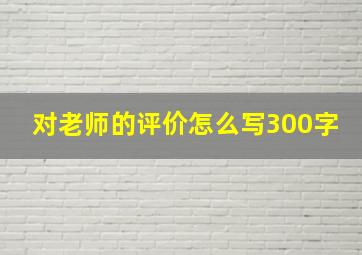 对老师的评价怎么写300字