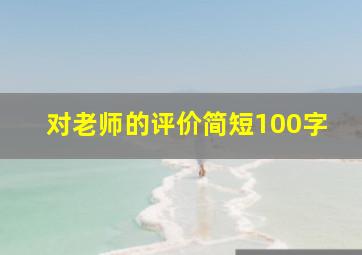 对老师的评价简短100字