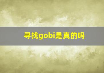 寻找gobi是真的吗