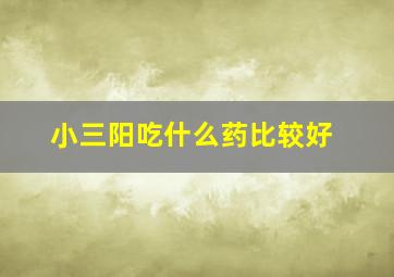 小三阳吃什么药比较好