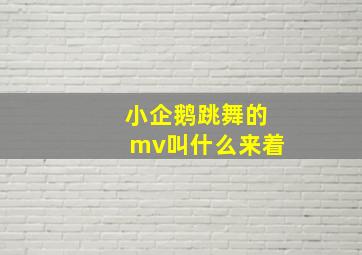 小企鹅跳舞的mv叫什么来着