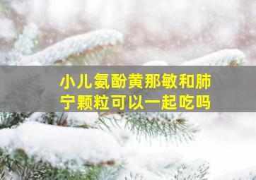 小儿氨酚黄那敏和肺宁颗粒可以一起吃吗