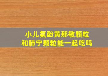 小儿氨酚黄那敏颗粒和肺宁颗粒能一起吃吗