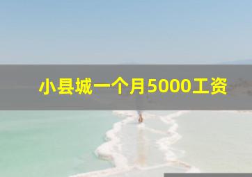 小县城一个月5000工资