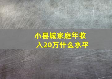 小县城家庭年收入20万什么水平