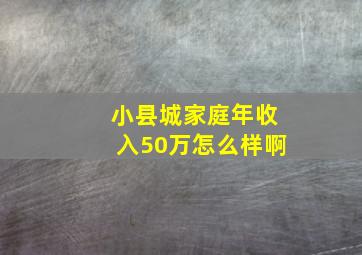 小县城家庭年收入50万怎么样啊