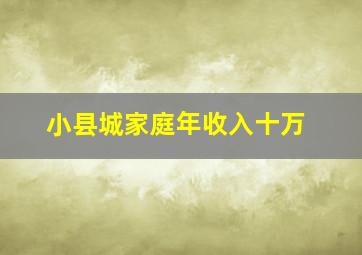 小县城家庭年收入十万